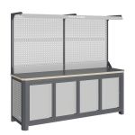 Модульный верстак Верстакофф MCN 2052.S7777-2F, 4 тумбы, дверцы, с дв. экраном, подсветка