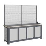 Модульный верстак Верстакофф MCN 2052.S7777-2, 4 тумбы, дверцы, с дв. экраном