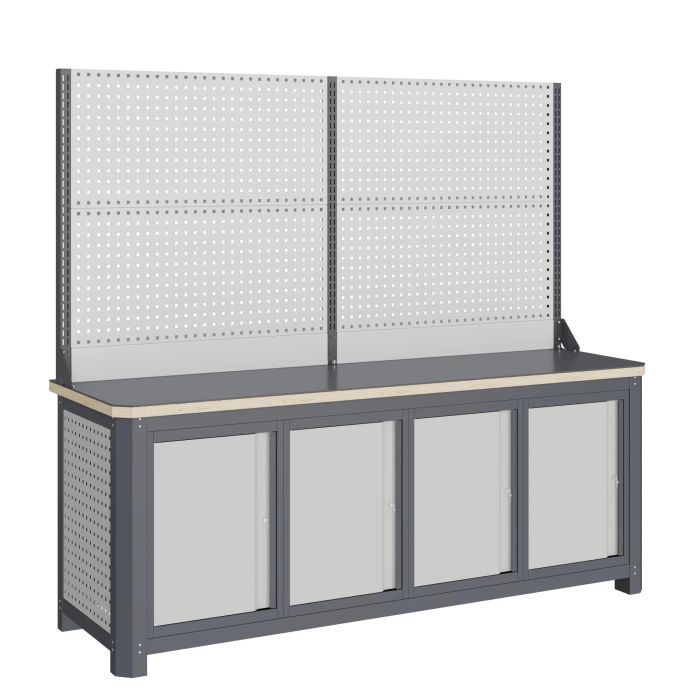 Модульный верстак Верстакофф MCN 2052.S7777-2, 4 тумбы, дверцы, с дв. экраном