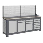 Модульный верстак Верстакофф MCN 2052.S6789-1, 4 тумбы, 1+2+6 ящиков, с экраном