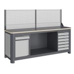 Модульный верстак Верстакофф MCN 2052.S68.11-1, 2 тумбы, 1+6 ящиков, экран