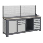 Модульный верстак Верстакофф MCN 2052.S679.1-1, 3 тумбы, 2+6 ящиков, экран