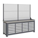 Модульный верстак Верстакофф MCN 2052.S6666-2, 4 тумбы, 6+6+6+6 ящиков, с дв. экраном