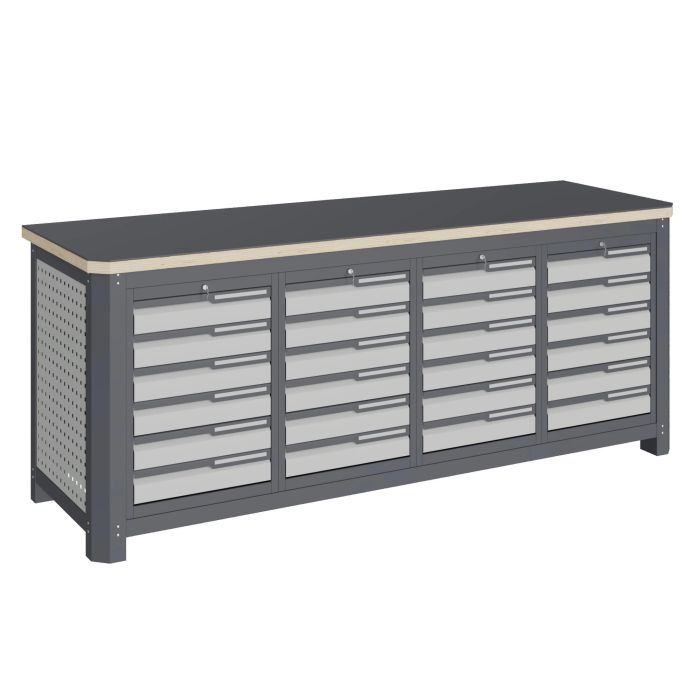 Модульный верстак Верстакофф MCN 2052.S6666, 4 тумбы, 6+6+6+6 ящиков