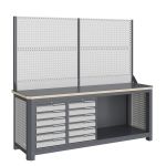 Модульный верстак Верстакофф MCN 2052.S66.11-2, 2 тумбы, 6+6 ящиков, с дв.экраном