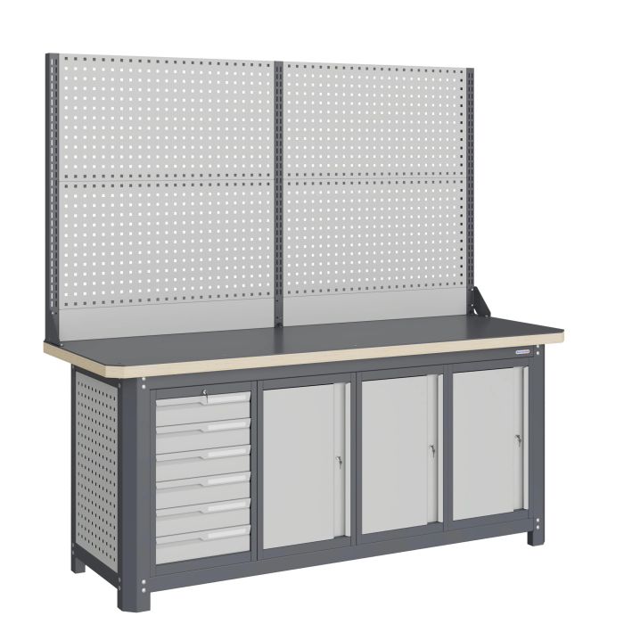 Модульный верстак Верстакофф MCN 2052.S6777-2, 4 тумбы, 6 ящиков, с дв. экраном