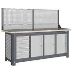 Модульный верстак Верстакофф MCN 2052.S6777-1, 4 тумбы, 6 ящиков, экран