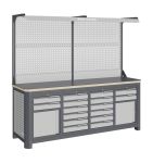 Модульный верстак Верстакофф MCN 2052.S6699-2F, 4 тумбы, 2+6+6+2 ящика, с дв. экраном, подсветка