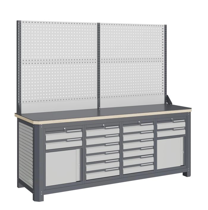 Модульный верстак Верстакофф MCN 2052.S6699-2, 4 тумбы, 2+6+6+2 ящиков, с дв. экраном