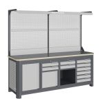 Модульный верстак Верстакофф MCN 2052.S2679.2-2F, 4 тумбы, 2+2+6 ящиков, с дв. экраном, подсветка