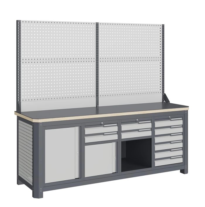 Модульный верстак Верстакофф MCN 2052.S2679.2-2, 4 тумбы, 2+2+6 ящиков, с дв. экраном