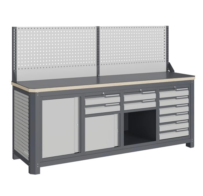 Модульный верстак Верстакофф MCN 2052.S2679.2-1, 4 тумбы, 2+2+6 ящиков, экран