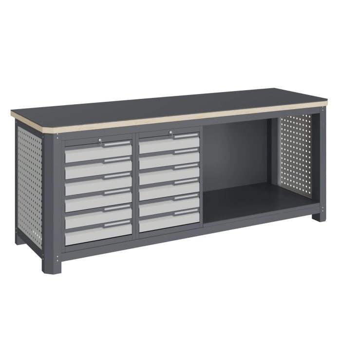 Модульный верстак Верстакофф MCN 2052.S66.11, 2 тумбы, 6+6 ящиков