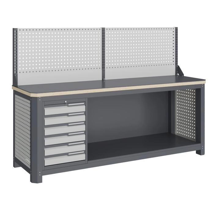 Модульный верстак Верстакофф MCN 2052.S6.111-1, 1 тумба, 6 ящиков, экран