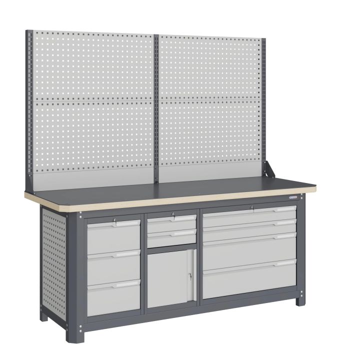 Модульный верстак Верстакофф MCN 2052.S39L4-2, 3 тумбы, 3+2+4 ящика, с дв.экраном