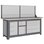 Модульный верстак Верстакофф MCN 2052.S39L4-1, 3 тумбы, 3+2+4 ящика, экран