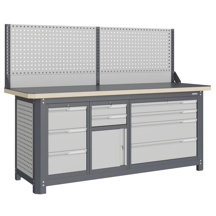 Модульный верстак Верстакофф MCN 2052.S39L4-1, 3 тумбы, 3+2+4 ящика, экран