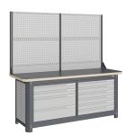 Модульный верстак Верстакофф MCN 2052.L46-2, 2 тумбы, 4+6 ящиков, с дв. экраном