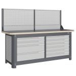 Модульный верстак Верстакофф MCN 2052.L46-1, 2 тумбы, 4+6 ящиков, экран