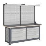 Модульный верстак Верстакофф MCN 2052.L45-2F, 2 тумбы, 4+5 ящиков, с дв. экраном, подсветка