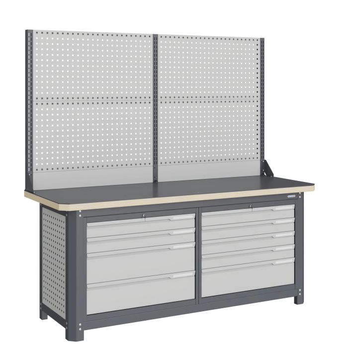 Модульный верстак Верстакофф MCN 2052.L45-2, 2 тумбы, 4+5 ящиков, с дв. экраном