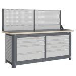 Модульный верстак Верстакофф MCN 2052.L45-1, 2 тумбы, 4+5 ящиков, экран