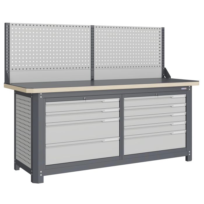 Модульный верстак Верстакофф MCN 2052.L45-1, 2 тумбы, 4+5 ящиков, экран