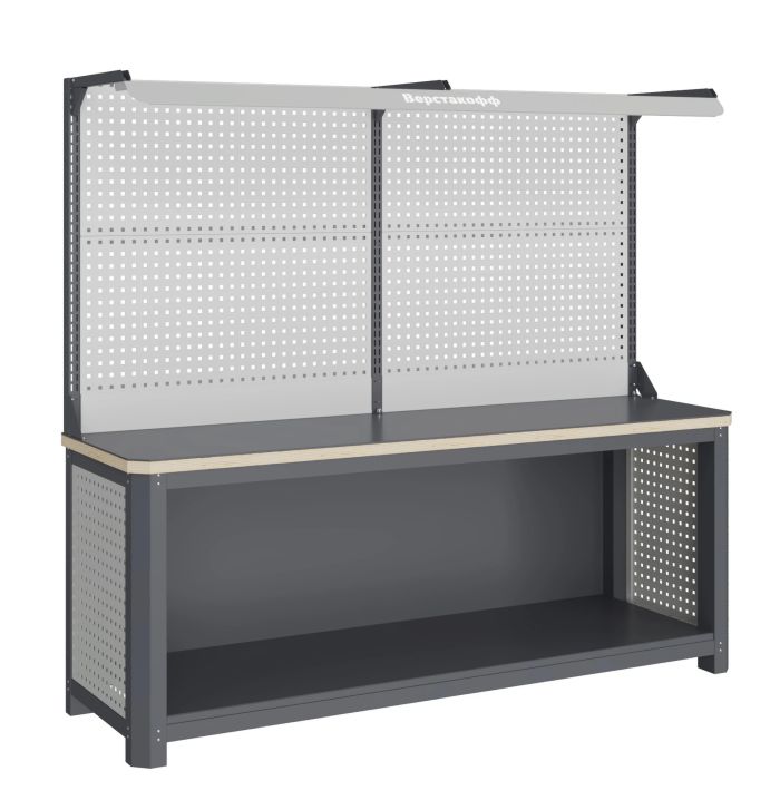 Модульный верстак Верстакофф MCN 2052.0.1111-2F, без тумб, с дв. экраном, подсветка