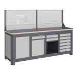 Модульный верстак Верстакофф MCN 2052.S2678.2-1, 4 тумбы, 1+2+6 ящиков, экран