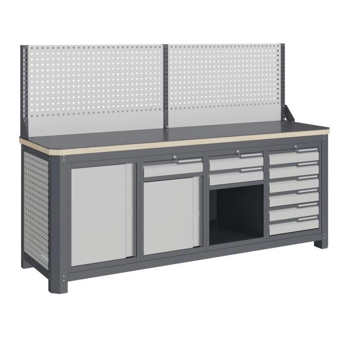 Модульный верстак Верстакофф MCN 2052.S2678.2-1, 4 тумбы, 1+2+6 ящиков, экран