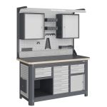 Рабочее место Верстакофф MCN 1552.S269.2-2FR, 3 тумбы, 2+6+2 ящиков, с дв.экраном, подсветкой