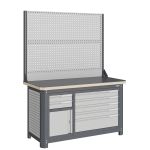 Верстак слесарный Верстакофф MCN 1552.S9L5-2, 2 тумбы, 2+5 ящиков, с дв.экраном