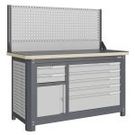 Верстак слесарный Верстакофф MCN 1552.S9L5-1, 2 тумбы, 2+5 ящиков, экран