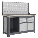 Верстак слесарный Верстакофф MCN 1552.S99.1-1, 2 тумбы, 2+2 ящика, экран