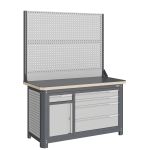 Верстак слесарный Верстакофф MCN 1552.S8L4-2, 2 тумбы, 1+4 ящика, с дв.экраном