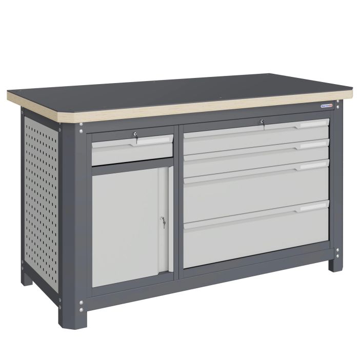 Верстак слесарный Верстакофф MCN 1552.S8L4, 2 тумбы, 1+4 ящика