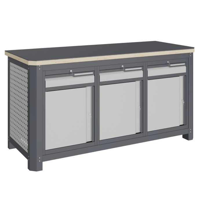 Верстак слесарный Верстакофф MCN 1552.S888, 3 тумбы, 1+1+1 ящика