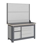 Верстак слесарный Верстакофф MCN 1552.S9L4-2, 2 тумбы, 2+4 ящика, с дв.экраном