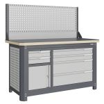 Верстак слесарный Верстакофф MCN 1552.S9L4-1, 2 тумбы, 2+4 ящика, экран