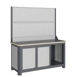 Верстак слесарный Верстакофф MCN 1552.S77.1-2, 2 тумбы с дверцами, с дв. экраном