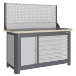 Верстак слесарный Верстакофф MCN 1552.S7L6-1, 2 тумбы, 6 ящиков, экран