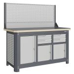 Верстак слесарный Верстакофф MCN 1552.S799-1, 3 тумбы, 2+2 ящика, экран