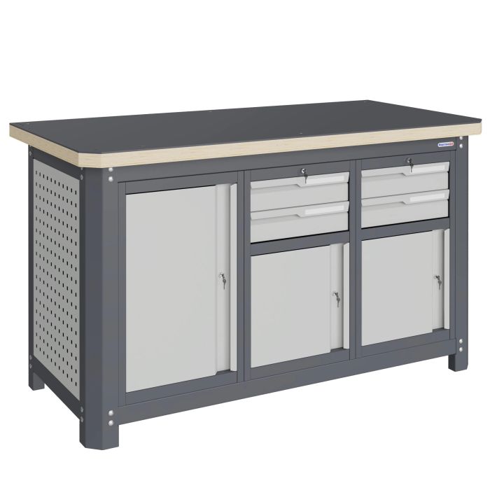 Верстак слесарный Верстакофф MCN 1552.S799, 3 тумбы, 2+2 ящика