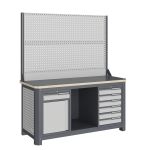 Верстак слесарный Верстакофф MCN 1552.S68.1-2, 2 тумбы, 1+6 ящиков, с дв.экраном