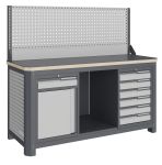 Верстак слесарный Верстакофф MCN 1552.S68.1-1, 2 тумбы, 1+6 ящиков, экран
