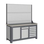 Верстак слесарный Верстакофф MCN 1552.S678-2, 3 тумбы, 1+6 ящиков, с дв.экраном