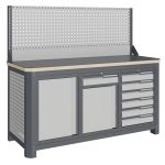 Верстак слесарный Верстакофф MCN 1552.S678-1, 3 тумбы, 1+6 ящиков, экран