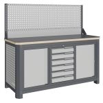 Верстак слесарный Верстакофф MCN 1552.S677-1, 3 тумбы, 6 ящиков, экран