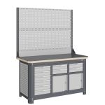 Верстак слесарный Верстакофф MCN 1552.S699-2, 3 тумбы, 6+2+2 ящиков, с дв. экраном