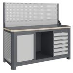 Верстак слесарный Верстакофф MCN 1552.S67.1-1, 2 тумбы, 6 ящика, экран